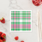 Emerald Green, Hot Pink, White Preppy Madras Karie Serviette (Beispiel)