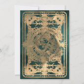 Emerald Green & Imitate Gold Tarot Celestial Save The Date (Rückseite)