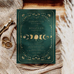Emerald Green & Imitate Gold Tarot Celestial Weddi Einladung<br><div class="desc">Emerald Green & Imitate Gold Tarot Celestie Wedding Einladung</div>