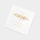 Emerald Green & Imitate Gold Tarot Celestial Weddi Servietten Mit Folie (Links)