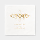 Emerald Green & Imitate Gold Tarot Celestial Weddi Servietten Mit Folie (Vorderseite)