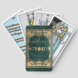 Emerald Green & Imitate Gold Tarot Celestial Weddi Spielkarten