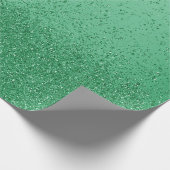Emerald Green Imitats Glitzer Geschenkpapier (Ecke)