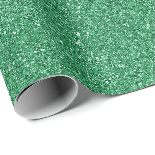 Emerald Green Imitats Glitzer Geschenkpapier (Rolleneckpunkt)