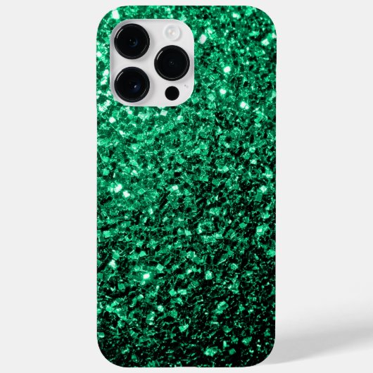 Emerald Green Imitats Glitzer Glitzern Case-Mate iPhone Hülle (Rückseite)