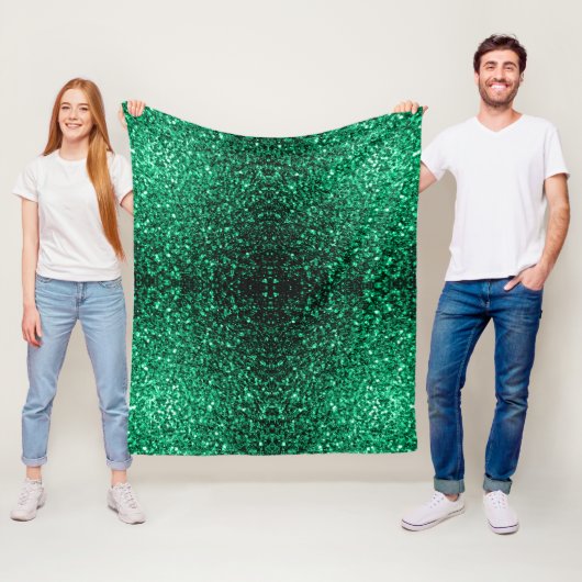 Emerald Green Imitats Glitzer Glitzern Fleecedecke (Beispiel)