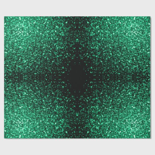 Emerald Green Imitats Glitzer Glitzern Geschenkpapier (Flach)