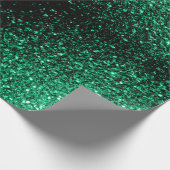 Emerald Green Imitats Glitzer Glitzern Geschenkpapier (Ecke)