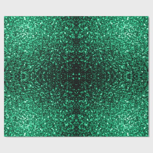 Emerald Green Imitats Glitzer Glitzern Geschenkpapier (Flach)