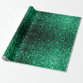 Emerald Green Imitats Glitzer Glitzern Geschenkpapier (Ungerollt)