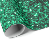 Emerald Green Imitats Glitzer Glitzern Geschenkpapier (Rolleneckpunkt)