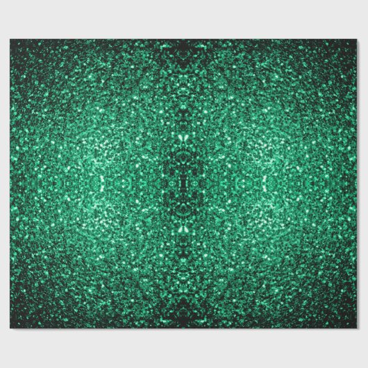 Emerald Green Imitats Glitzer Glitzern Geschenkpapier (Flach)