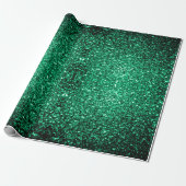 Emerald Green Imitats Glitzer Glitzern Geschenkpapier (Ungerollt)