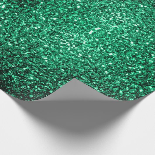 Emerald Green Imitats Glitzer Glitzern Geschenkpapier (Ecke)