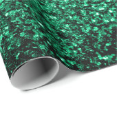 Emerald Green Imitats Glitzer Glitzern Geschenkpapier (Rolleneckpunkt)
