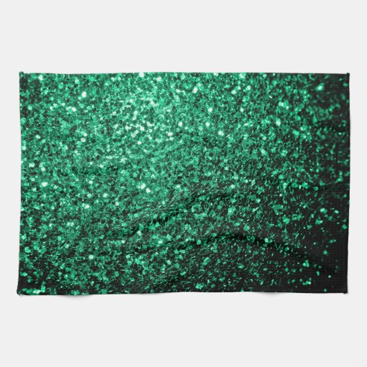 Emerald Green Imitats Glitzer Glitzern Handtuch (Horizontal)