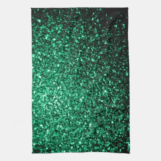 Emerald Green Imitats Glitzer Glitzern Handtuch (Vertikal)