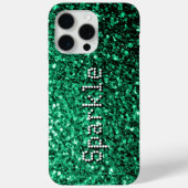 Emerald Green Imitats Glitzer Glitzern Ihr Text Case-Mate iPhone Hülle (Rückseite)