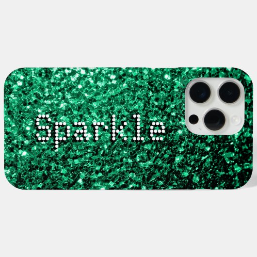 Emerald Green Imitats Glitzer Glitzern Ihr Text Case-Mate iPhone Hülle (Rückseite (Horizontal))