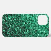 Emerald Green Imitats Glitzer Glitzern iPhone Hülle (Rückseite (Horizontal))