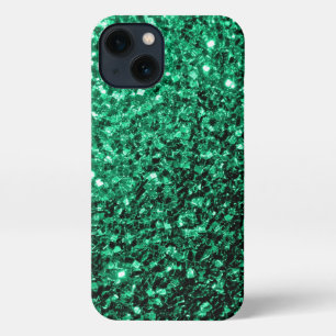 Emerald Green Imitats Glitzer Glitzern iPhone 13 Hülle