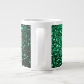 Emerald Green Imitats Glitzer Glitzern Jumbo-Tasse (Rückseite)