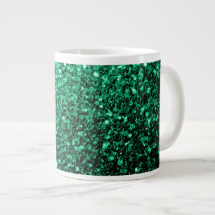 Emerald Green Imitats Glitzer Glitzern Jumbo-Tasse