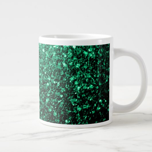 Emerald Green Imitats Glitzer Glitzern Jumbo-Tasse (Rechts)