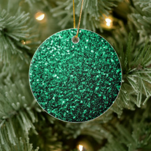 Emerald Green Imitats Glitzer Glitzern Keramikornament