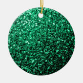 Emerald Green Imitats Glitzer Glitzern Keramikornament (Vorne)