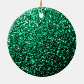 Emerald Green Imitats Glitzer Glitzern Keramikornament (Hinten)