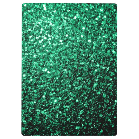 Emerald Green Imitats Glitzer Glitzern Klemmbrett (Rückseite)