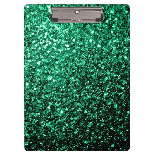 Emerald Green Imitats Glitzer Glitzern Klemmbrett (Vorderseite)