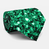 Emerald Green Imitats Glitzer Glitzern Krawatte (Gerollt)