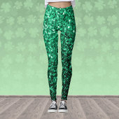Emerald Green Imitats Glitzer Glitzern Leggings