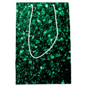 Emerald Green Imitats Glitzer Glitzern Mittlere Geschenktüte (Vorderseite)