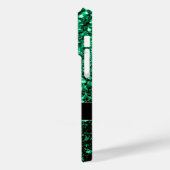 Emerald Green Imitats Glitzer Glitzern Monogram Case-Mate iPhone Hülle (Rückseite / Links)