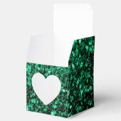 Emerald Green Imitats Glitzer Glitzern Monogram Geschenkschachtel (Geöffnet)