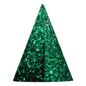 Emerald Green Imitats Glitzer Glitzern Monogram Partyhütchen (Rückseite)