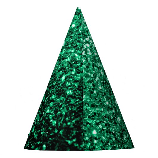 Emerald Green Imitats Glitzer Glitzern Monogram Partyhütchen (Rückseite)
