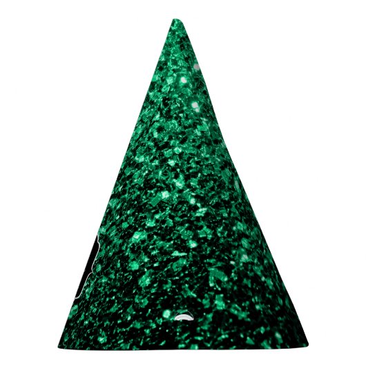 Emerald Green Imitats Glitzer Glitzern Monogram Partyhütchen (Rechts)