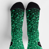Emerald Green Imitats Glitzer Glitzern Monogram Socken (Oben)
