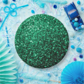 Emerald Green Imitats Glitzer Glitzern Pappteller (Party)