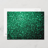 Emerald Green Imitats Glitzer Glitzern Postkarte (Vorne/Hinten)