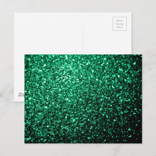 Emerald Green Imitats Glitzer Glitzern Postkarte (Vorne/Hinten)