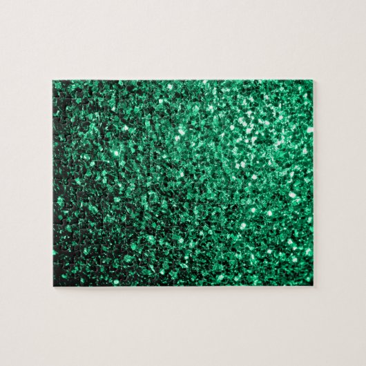 Emerald Green Imitats Glitzer Glitzern Puzzle (Horizontal)