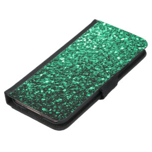 Emerald Green Imitats Glitzer Glitzern Samsung Galaxy S5 Geldbeutel Hülle