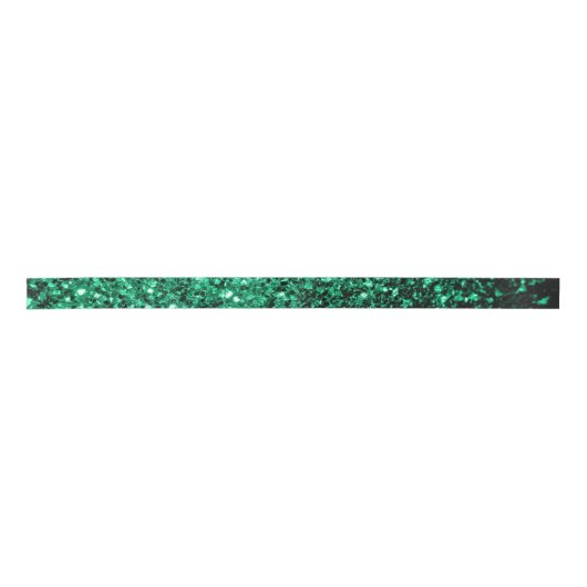 Emerald Green Imitats Glitzer Glitzern Satinband (Vorderseite)