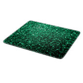 Emerald Green Imitats Glitzer Glitzern Schneidebrett (Ecke)