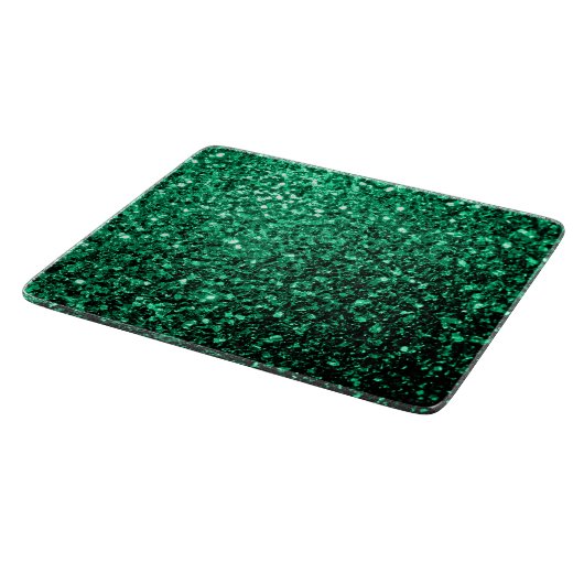 Emerald Green Imitats Glitzer Glitzern Schneidebrett (Ecke)